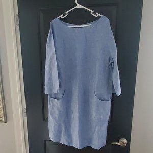 Boden Blue Chambray Laurie Linen Dress Size US14